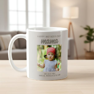 Mug Beige moderne maman Enfants Photo Fête des mères