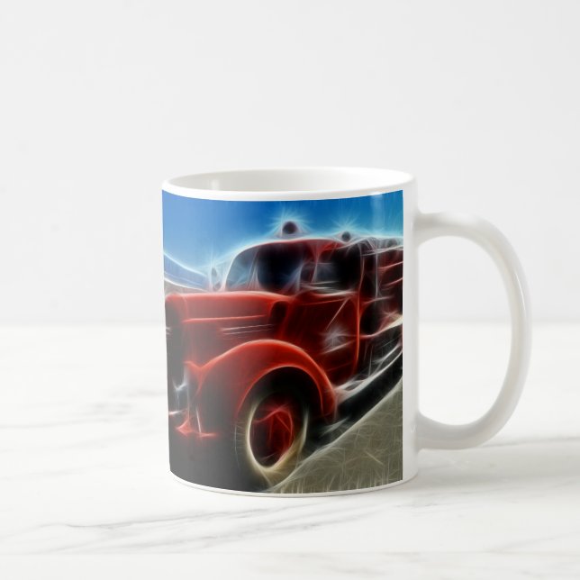 Mug Bel art rouge antique brillant de camion de (Droite)