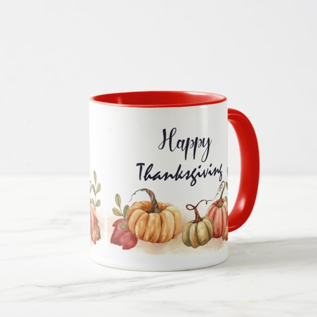 Mug Bel Bon thanksgiving texte avec Citrouille (Devant droit)