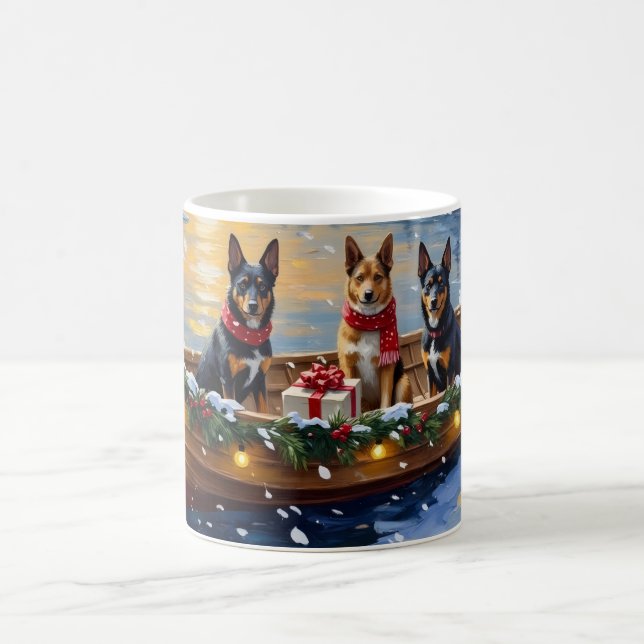 Mug Belgian Malinois Christmas Boat Holiday (Centre)