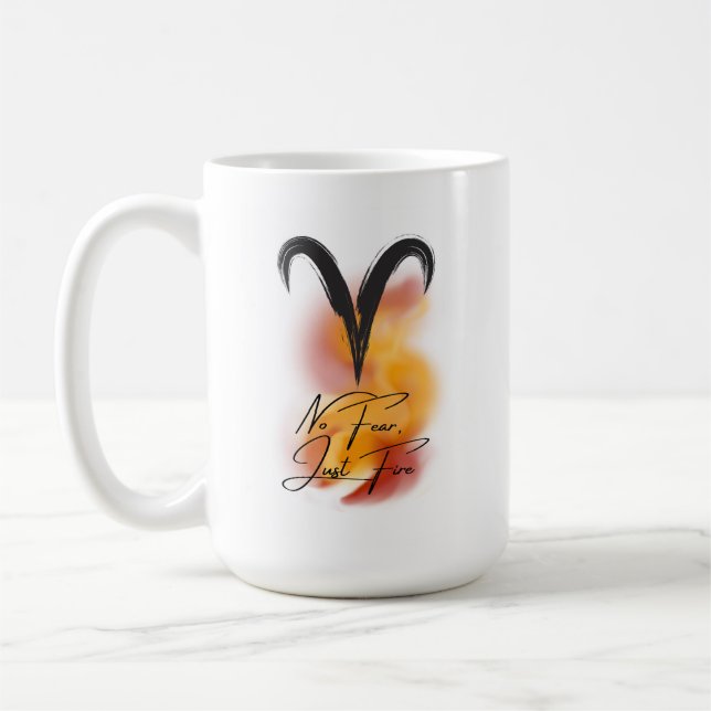 Mug Bélier 'Pas de Peur, Juste du Feu' Fierté du Zodia (Gauche)
