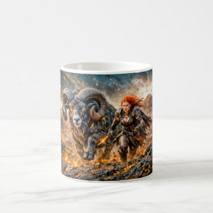 Mug Bélier Zodiaque avec Guerrier et Bélier Chargeant