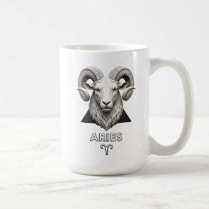 Mug Bélier Zodiaque Bélier Classique Astrologie Noir B