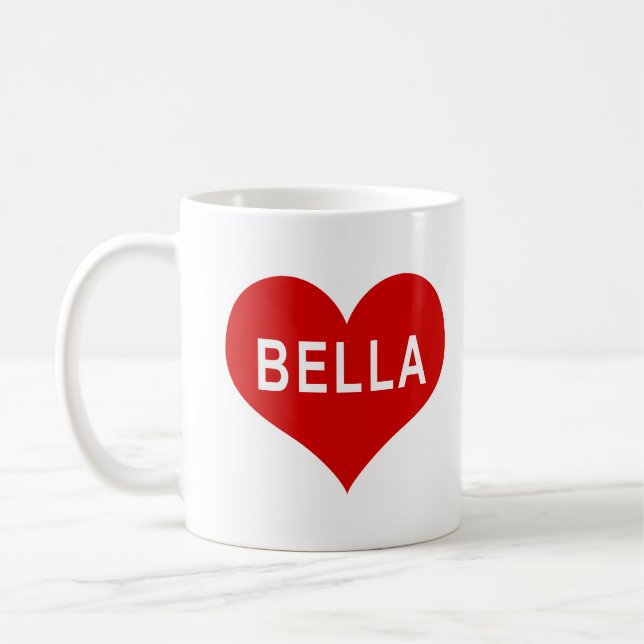 Mug BELLA NOM Red Love Heart (Gauche)