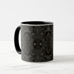 Mug Belladonna Abstrait Noir et Gris Art Fluid