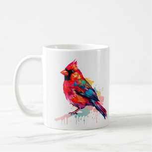 Mug Belle aquarelle cardinale rouge Croquis