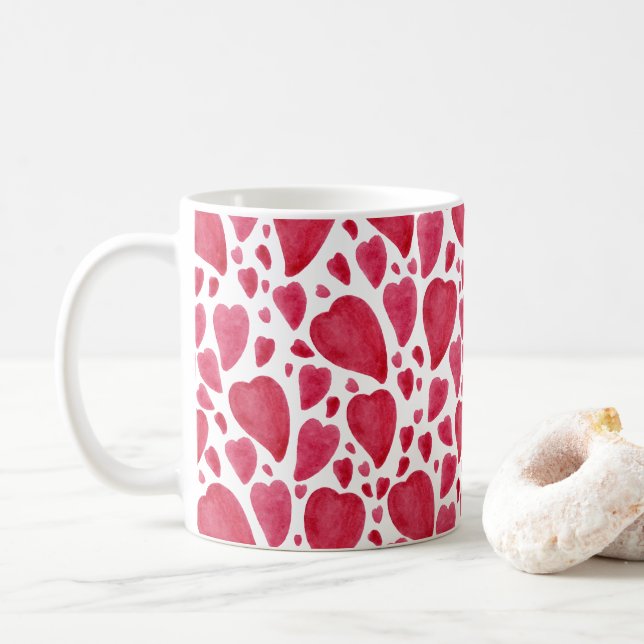 Mug Belle aquarelle Coeur  (Avec donut)