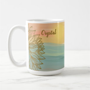 Mug Belle aquarelle coucher de soleil sur les eaux fle