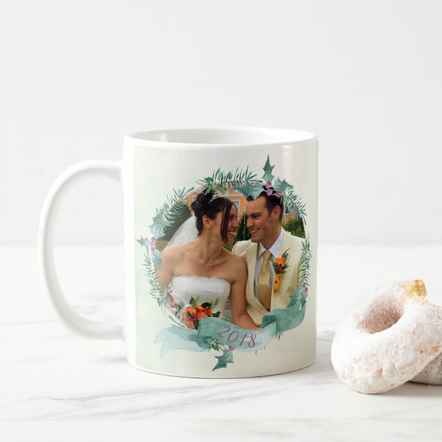 Mug Belle aquarelle Mariée et Joyeux Noël (Avec donut)