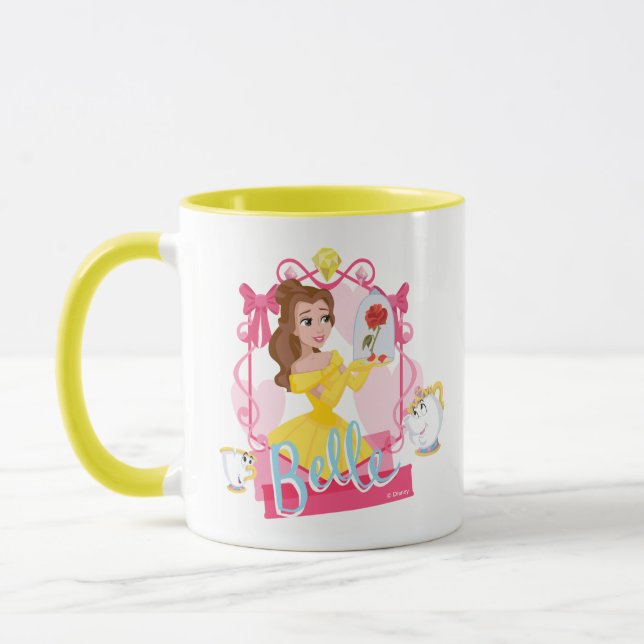 Mug Belle Avec Rose Enchanté, Chip, & Mme Potts (Gauche)