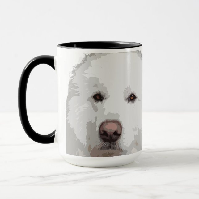 Mug Belle bouillie de café de chien des grandes Pyréné (Gauche)