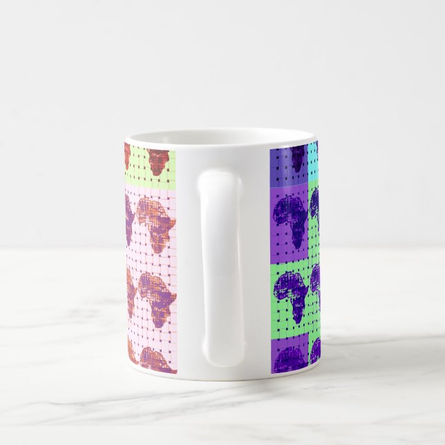 Mug Belle carte africaine À damiers Pap art ethnique (Poignée)