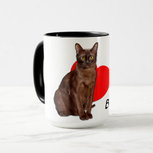 Mug Belle Chat Birman Doré Moggy Heart Love  
