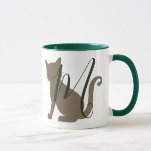 Mug Belle Chat thème Vert et Brown