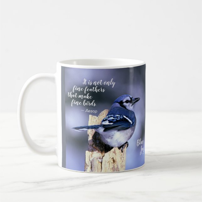 Mug Belle citation de plumes d'amende de geai bleu (Gauche)