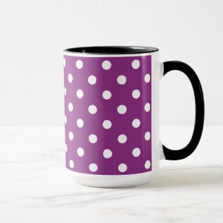 Mug Belle couleur de mûre avec des pois blancs