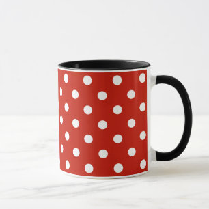 Mug Belle couleur rouge avec Pois blancs