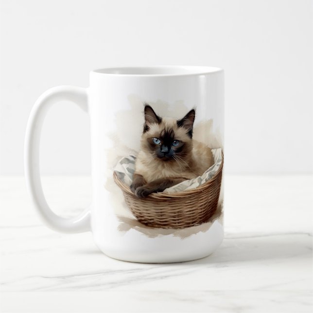 MUG BELLE CUISINE SIAMESE SEAL POINT EN PANIER (Gauche)