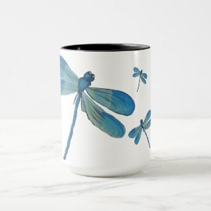 Mug Belle Dragonfly Pink Flower Art original