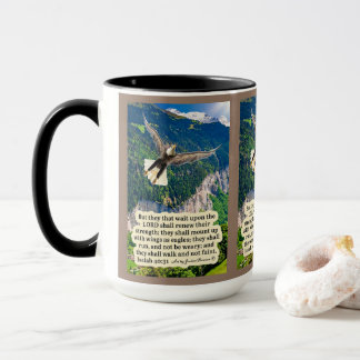 Mug Belle Écriture d'aigle Isaïe 40:31