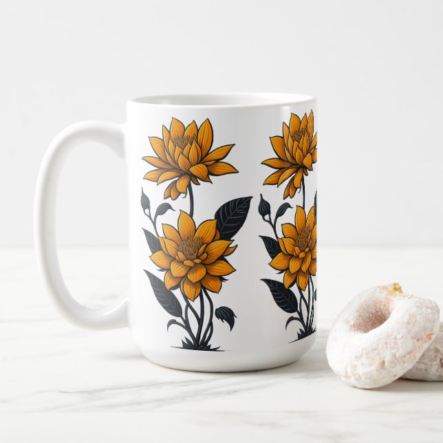 Mug Belle Fleur de Jasmin Orange (Avec donut)