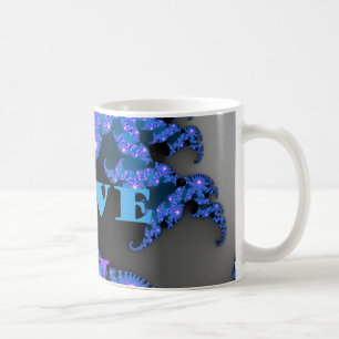 Mug Belle Galactique Blue Love Texte Motif Design,