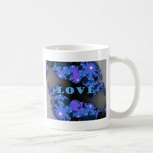 Mug Belle Galactique Blue Love Texte Motif Design,