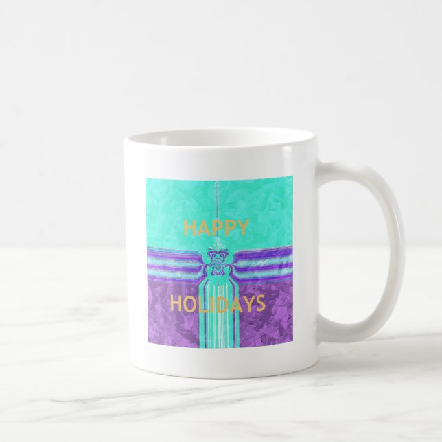 Mug Belle Happy Holidays Blue Cyan conception vectorie (Droite)