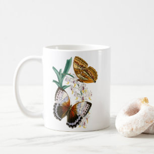 Mug Belle illustration Vintage de papillon floral