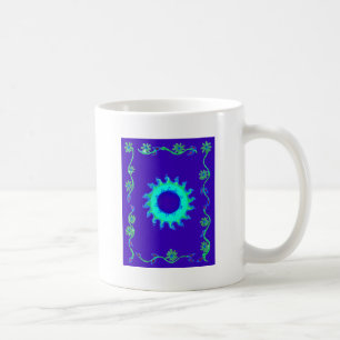 Mug Belle Iridescente Blue Floral Art peinture à l'hui