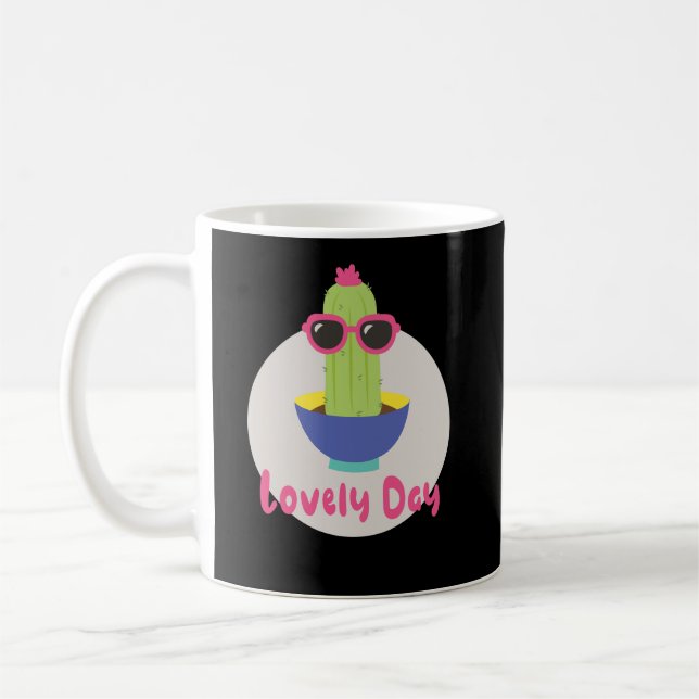 Mug Belle journée Kawaii drôles de cactus portant des  (Gauche)