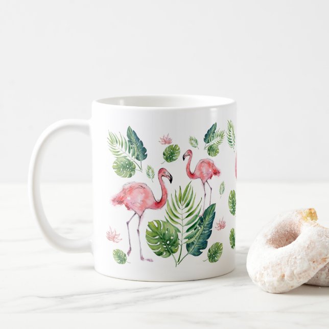 Mug Belle motif de flamants roses (Avec donut)