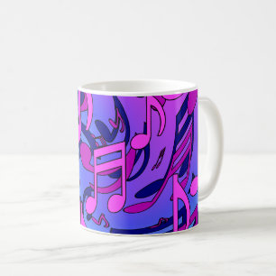 Mug Belle musique rose bleu violet Motif vivant