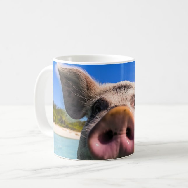 Mug Belle natation Cochon Exuma Bahamas (Devant gauche)