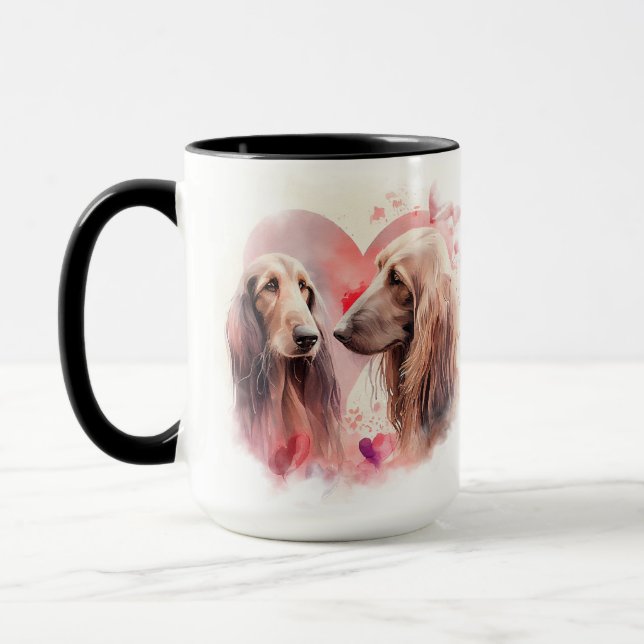 MUG BELLE PAIRE DE COULEUR D'EAU DE CHIENS AFGHANS (Gauche)