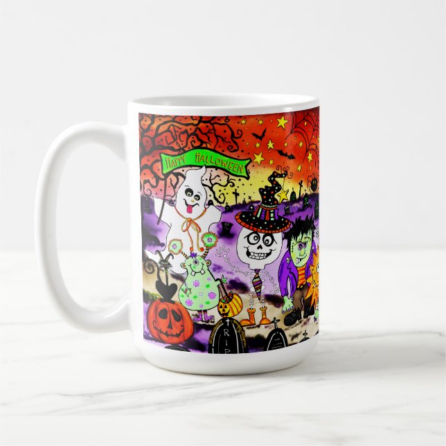 Mug Belle Trick ou Traitements Halloween Amusants Éffr (Gauche)
