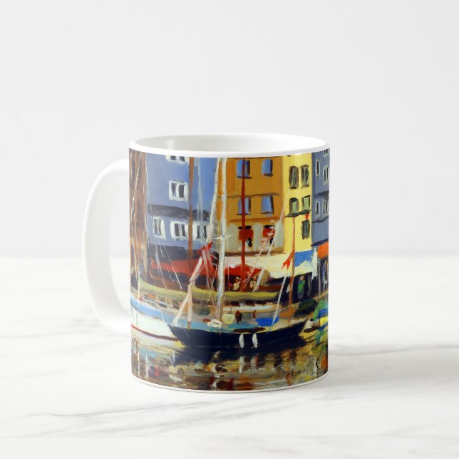 Mug Belle vue sur les voiliers à Honfluere Harbour (Devant gauche)