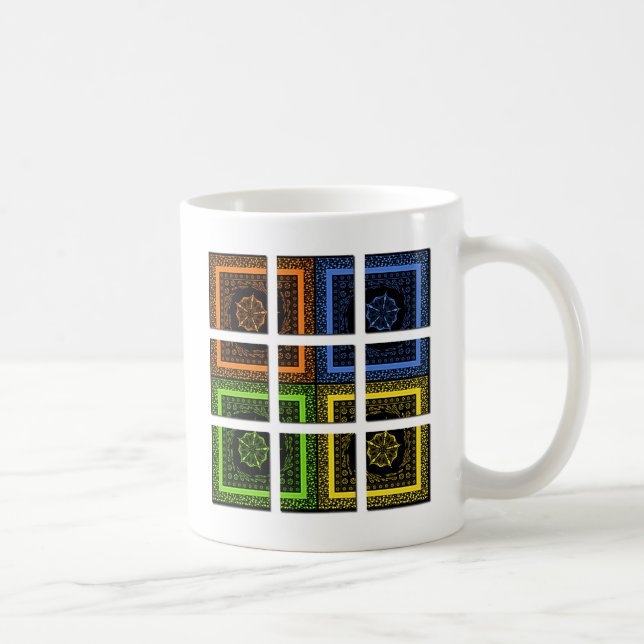 Mug Belles bandes géométriques à damiers colorées (Droite)