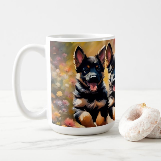 Mug Belles chiots bergers allemands (Avec donut)