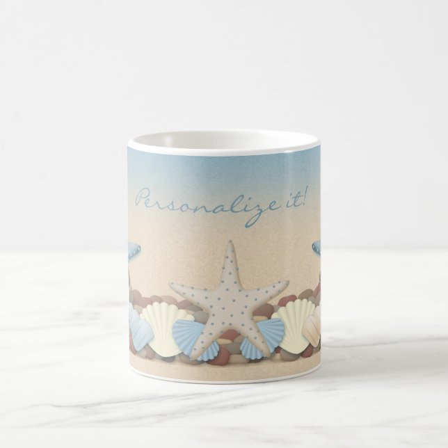 Mug Belles coquilles tropicales de plage de thème (Centre)