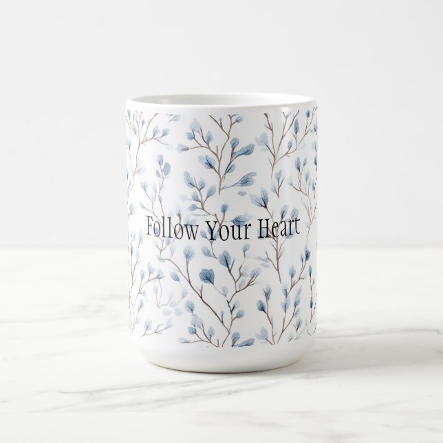 Mug Belles fleurs blanches bleues  (Centre)