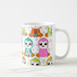Mug Belles fleurs de pingouins colorés