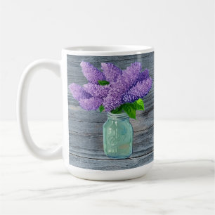 Mug Belles Lilacs En Mason Jar Rustique