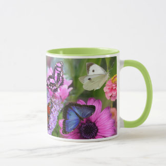 Mug Belles papillons Fleurs sauvages Aimer avec le ver