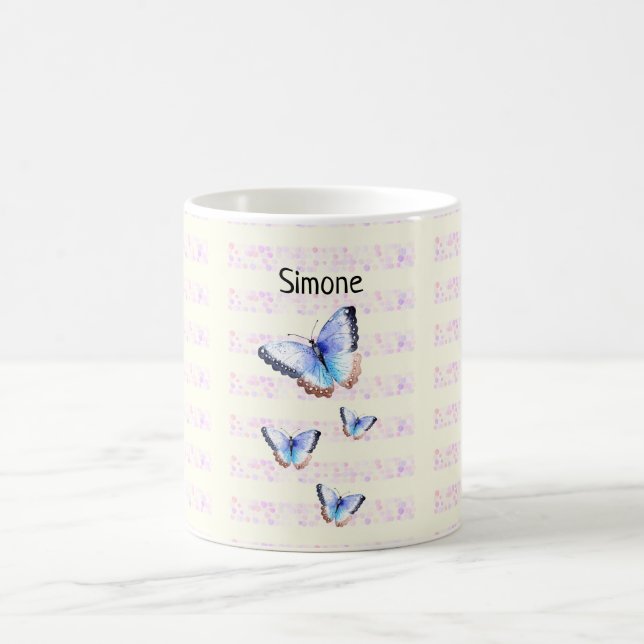 Mug Belles papillons sur Bokeh avec nom (Centre)