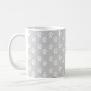 Mug Belles pattes blanches sur gris argenté