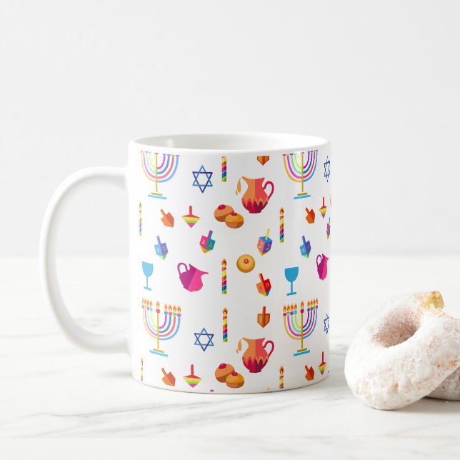Mug Belles vacances juives heureuses de Hanoukka (Avec donut)