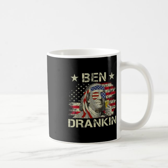 Mug Ben Drankin Benjamin Franklin 4 juillet Drôle Dr. (Droite)