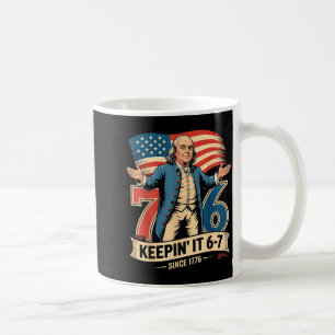 Mug Ben Franklin 67 Mème Garder Ça 7-6 Professeur d'Hi