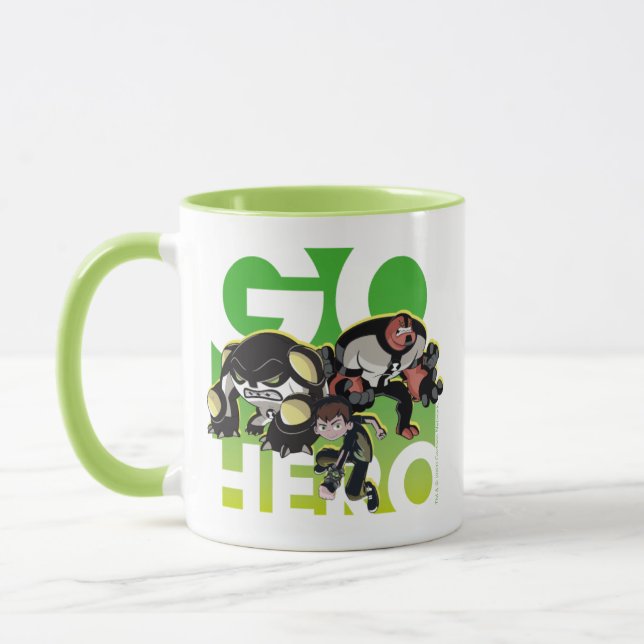 Mug Ben Tennyson, Cannonbolt et Four Arms - Go Hero (Gauche)